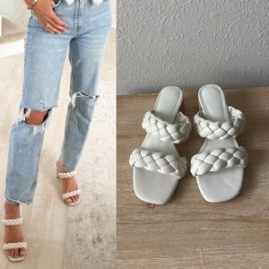 Stylish White Braided Sandals